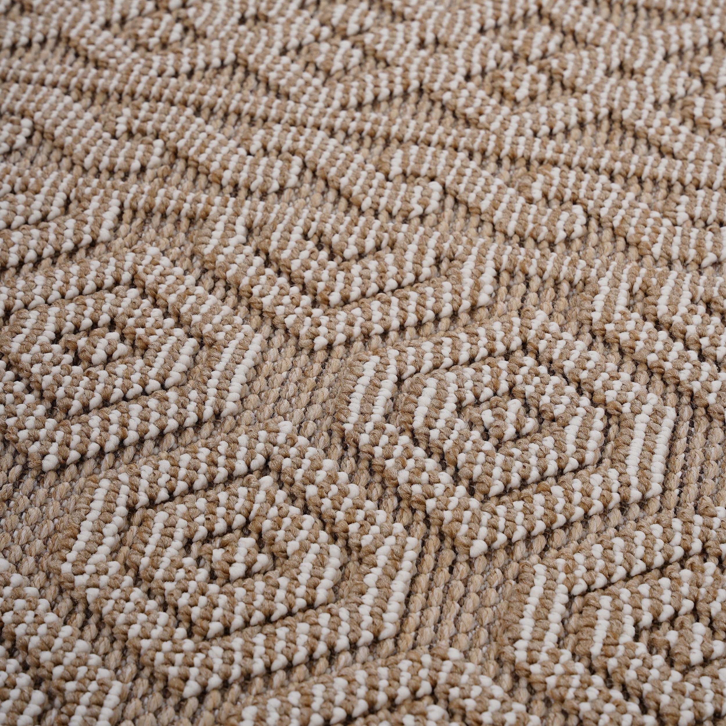 NAAR Guros Collection 5X7 Mocha / Geometric Indoor / Outdoor Area Rug