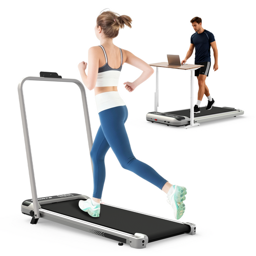 3 in 1 Under Desk Treadmill with Incline,Foldable Treadmills for Home, Walking Pad with Handle Bar for Walking and Jogging, with Remote Control & LED Display