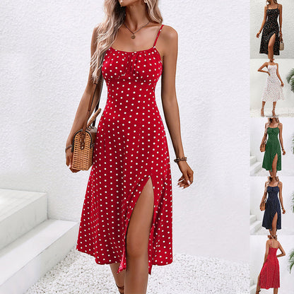 25 Edition – Polka Dot Maxi Dress with Front Slit