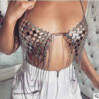 Hot Metal Bra Chain Tassel Body Chain