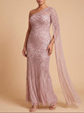 One Sleeve Beaded Gown | 28843