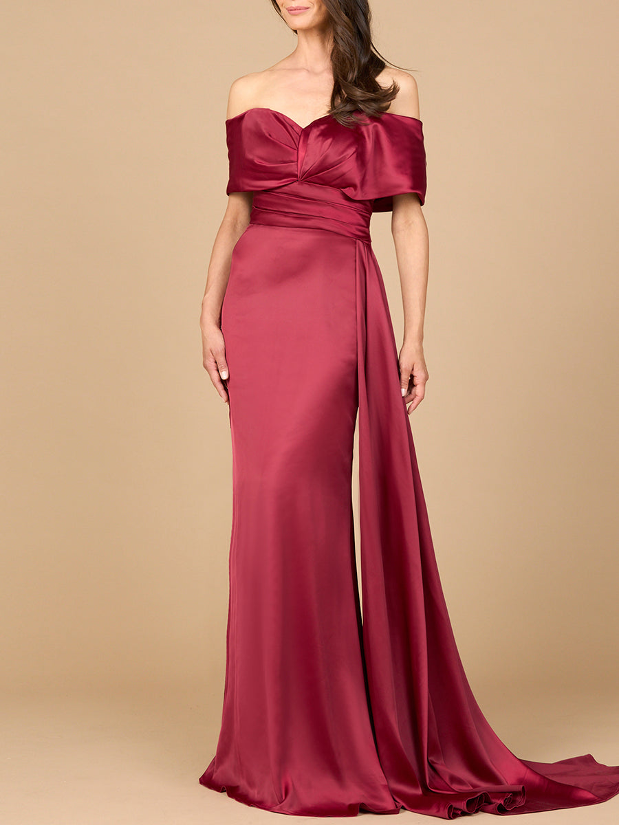 Off Shoulder Satin Dress