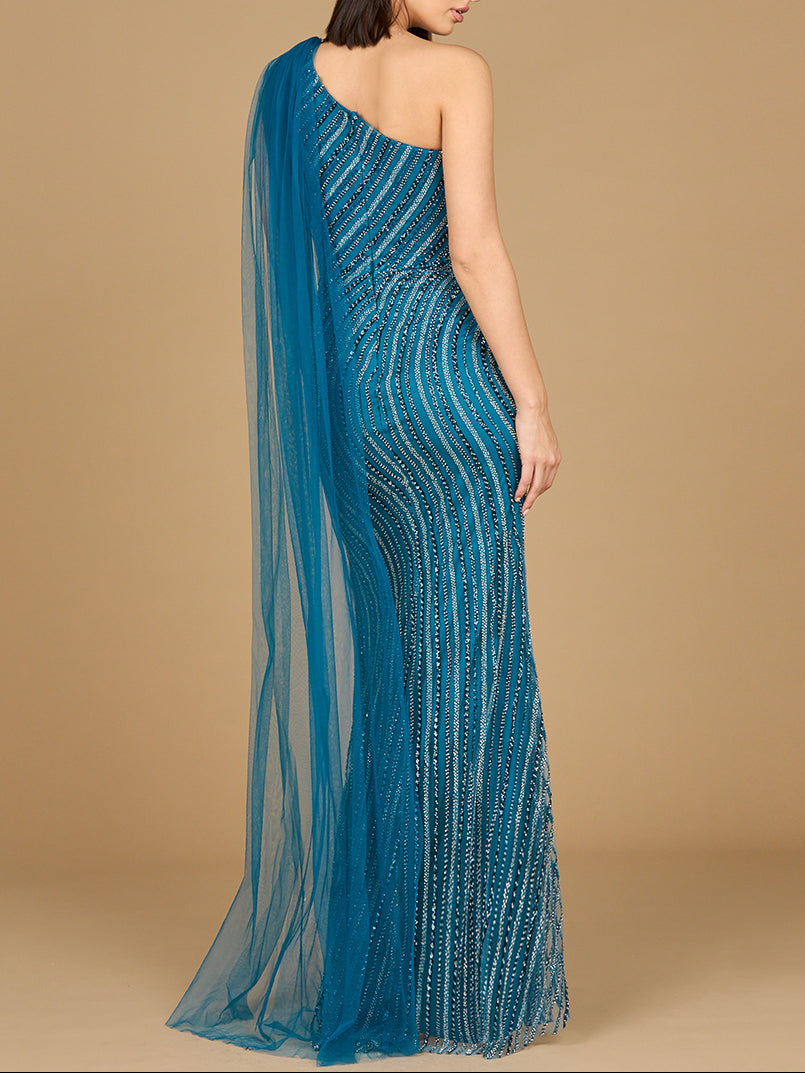 One Shoulder Fitted Gown