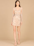 Long Sleeve V-Neck Cocktail Dress