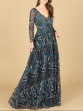 Lace Gown With Long Sleeves