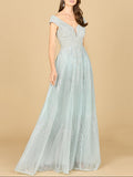 Cap Sleeve Lace Ballgown