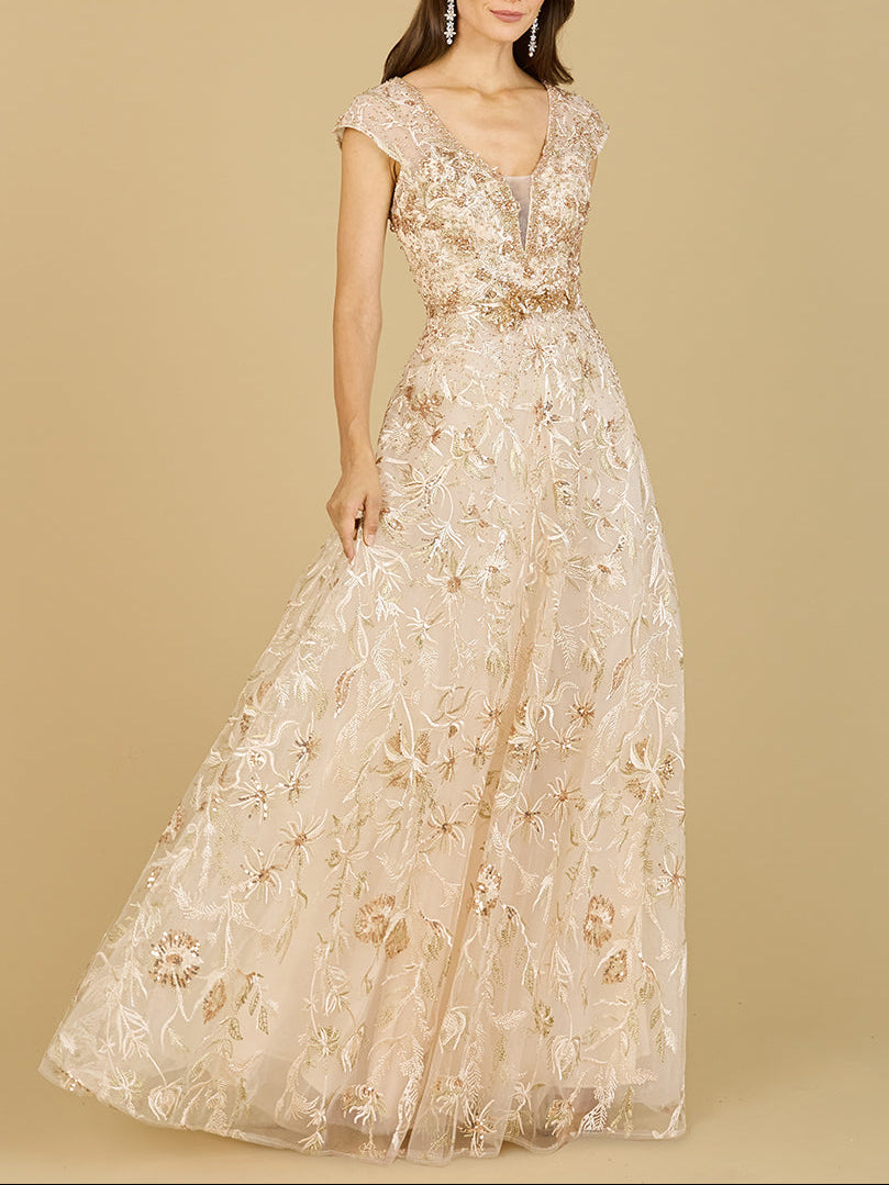 Lace Embellished A-Line Dress