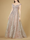 Elegant Off Shoulder Lace Ballgown