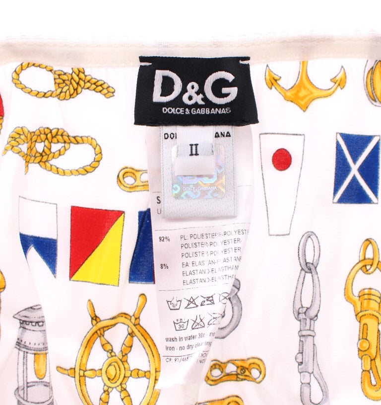 Dolce & Gabbana White Sailor Bra Panty Stretch Underwear