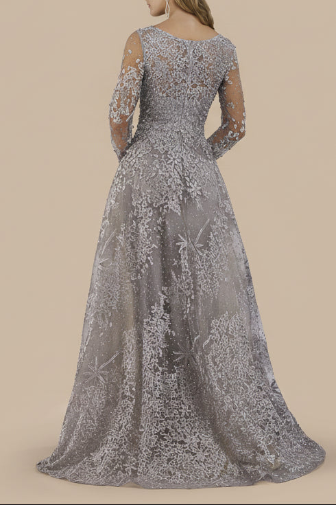 Lara 29759 - Long Sleeves Ballgown Fully Embellished