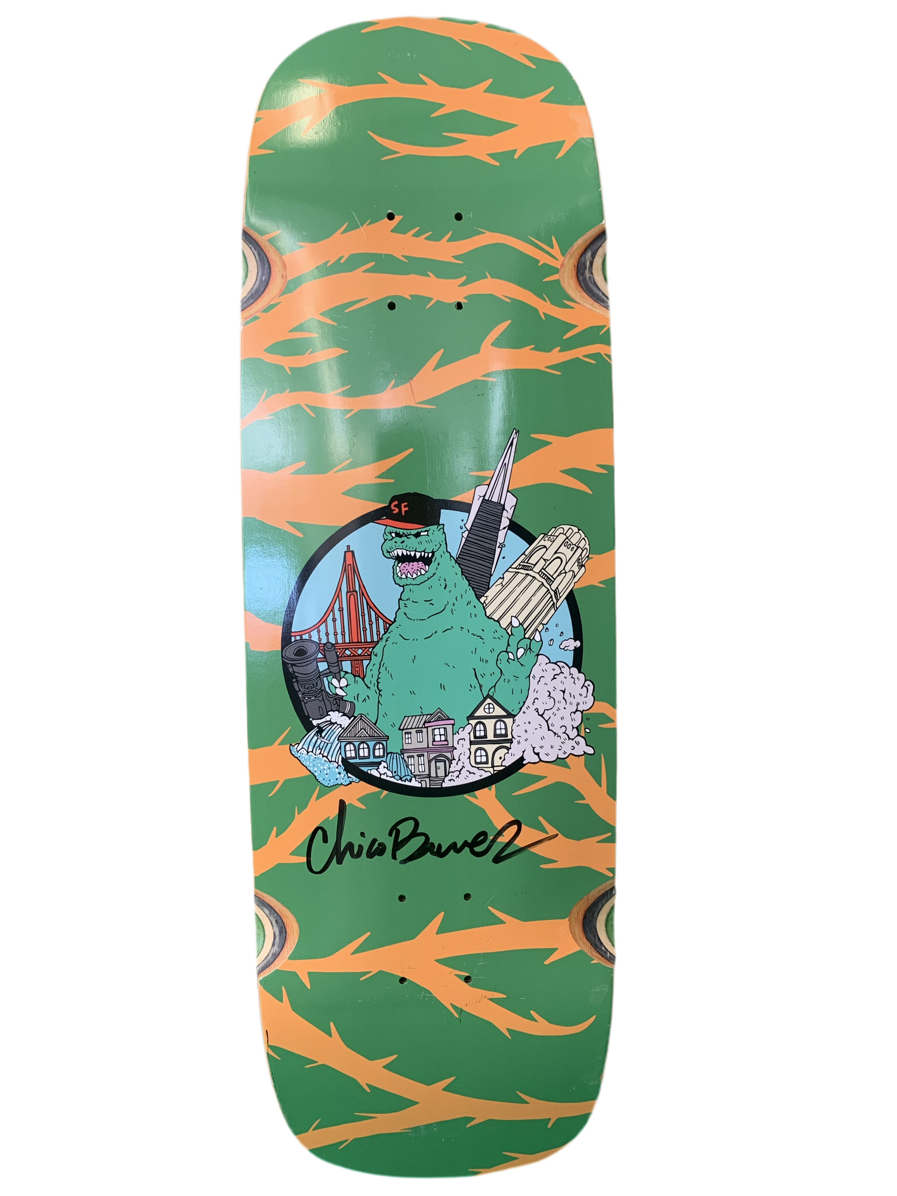 Chico Stix Gzilla Chico Brenes Signed 44/75 9.5" Double Kick Classic Skateboard Deck