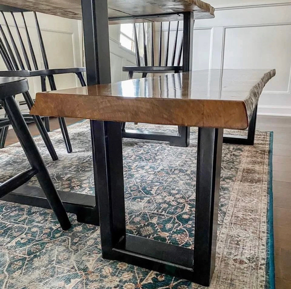 Metal U Leg style dining table