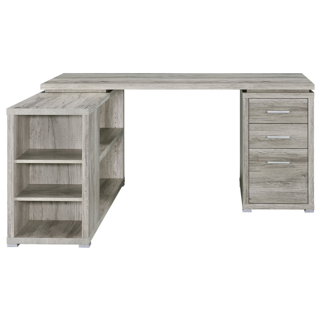 Tona Grey Driftwood 3-Drawer L-shape Desk