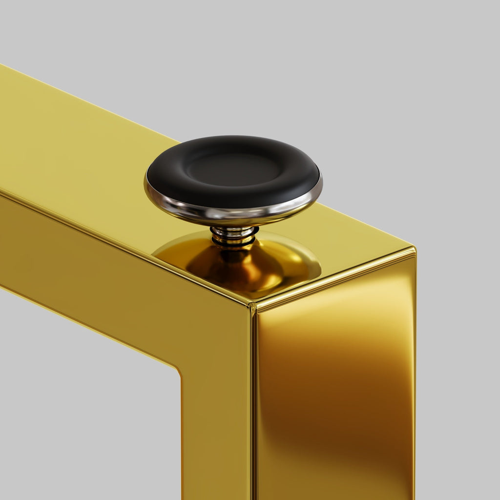 Modern Minimalist Rectangular Glass Dining Table with Tempered Glass Tabletop and Golden Chrome Metal Legs for 4-6