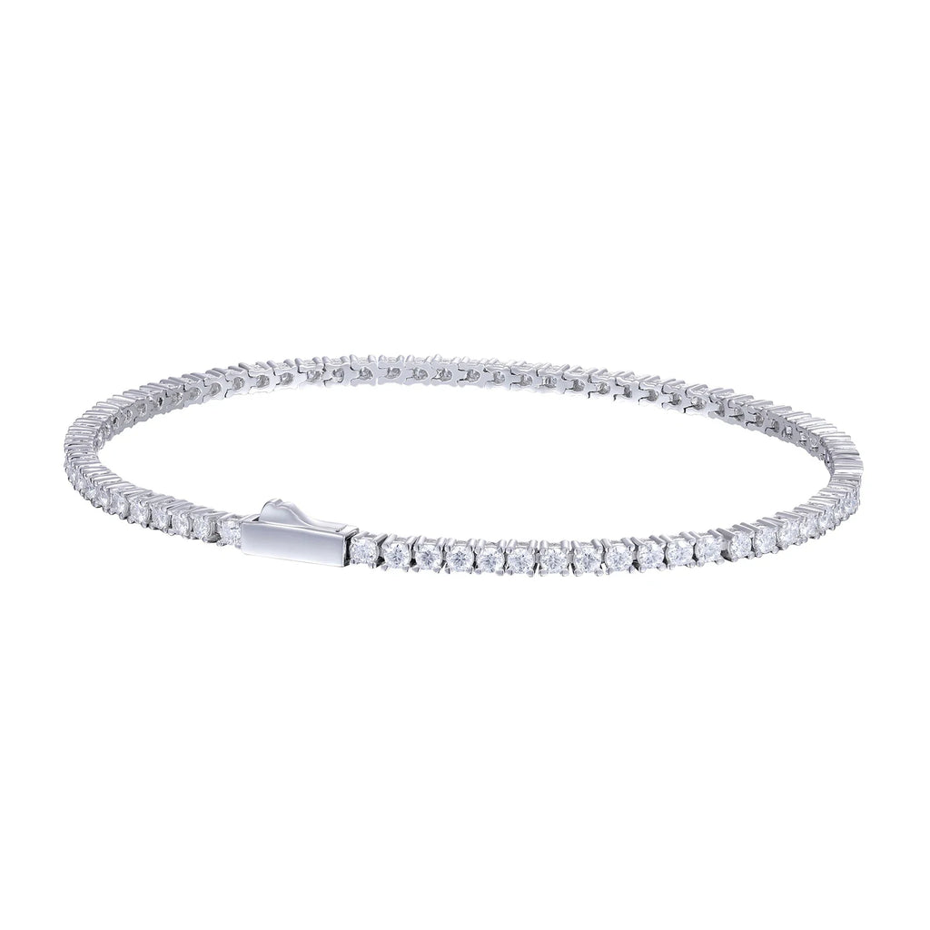 Lévêque Tennis Bracelet 2mm – 925 Silver & VVS Moissanite