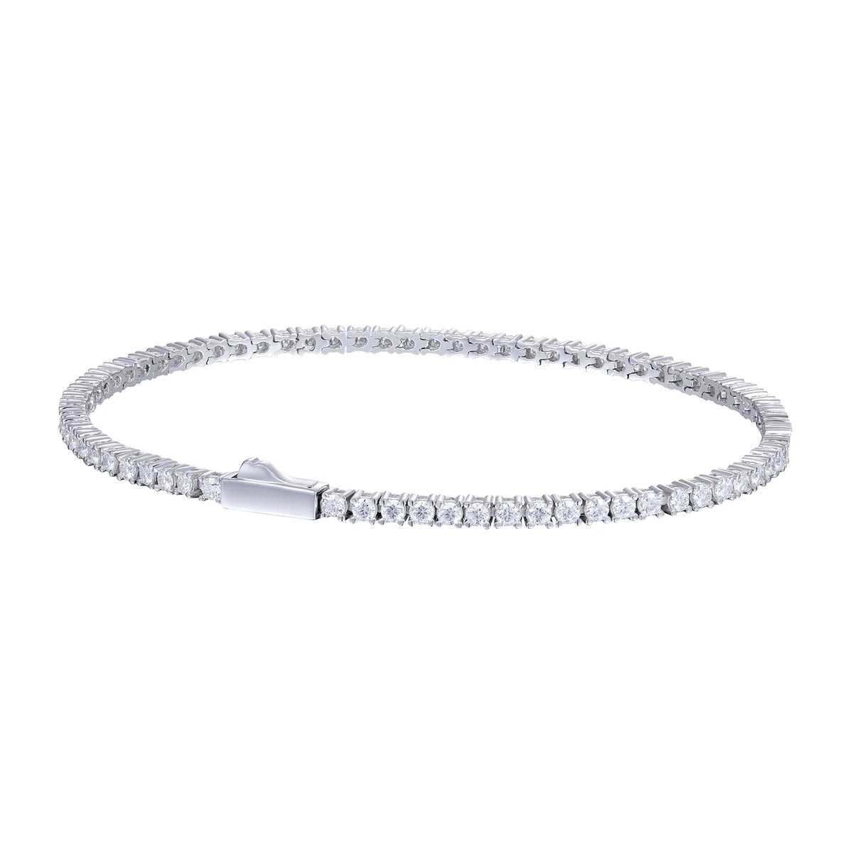 Lévêque Tennis Bracelet 2mm – 925 Silver & VVS Moissanite