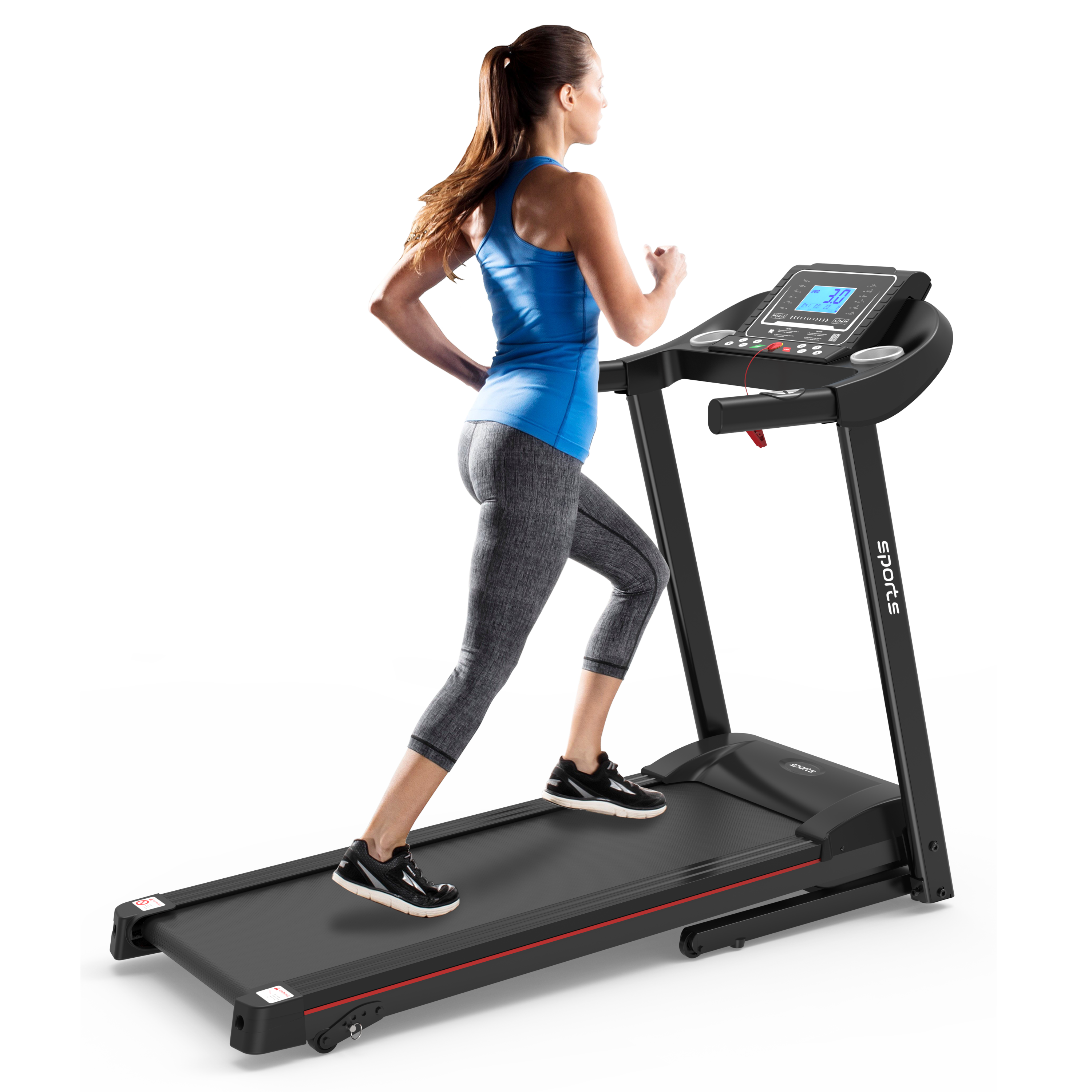 Fitshow App Home Foldable Treadmill with Incline, Folding Treadmill for Home Workout, Electric Walking Running Treadmill Machine 5' LCD Screen 250 LB Capacity Bluetooth Music