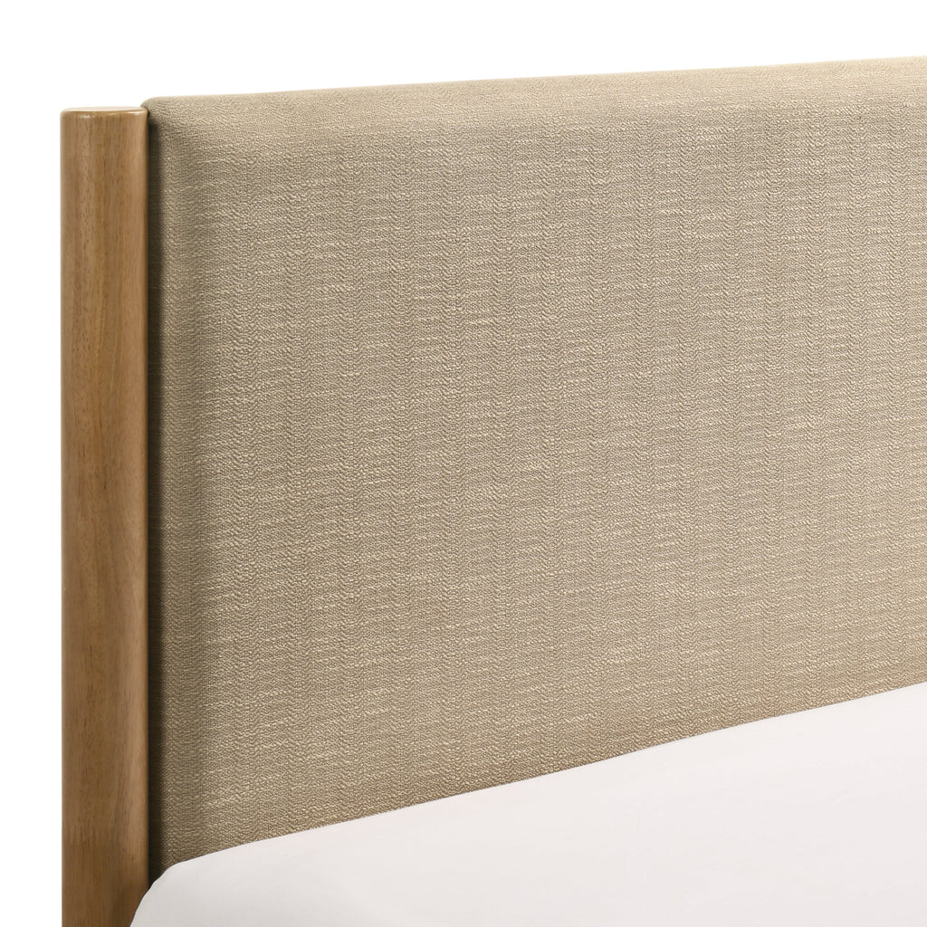 Vichy 3-Piece Rubberwood Bedroom Set, Platform Bed with Two Nightstands, Queen