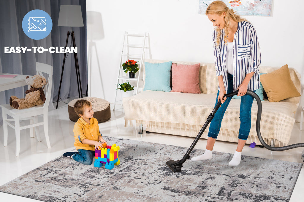 NAAR PAYAS Collection 6X9 Cream / Brown / Abstract Area Rug