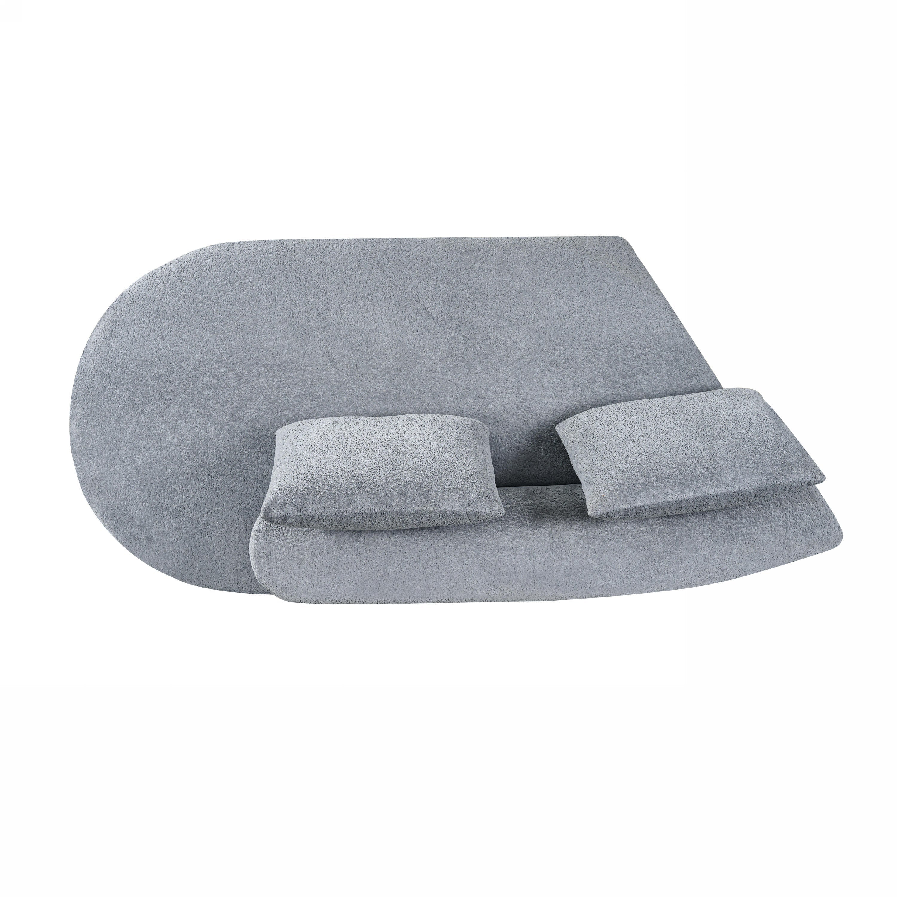 116' Modern Curved Sectional Sofa with High-Density Fully Compressed Sponge and Chaise Lounge, Pearl Upholstery, 2-Piece Set, Fully Assembled Right Hand Facing, Perfect for Living Room, Lounge