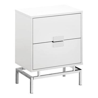 23.5" Particle Board and Chrome Metal Accent Table