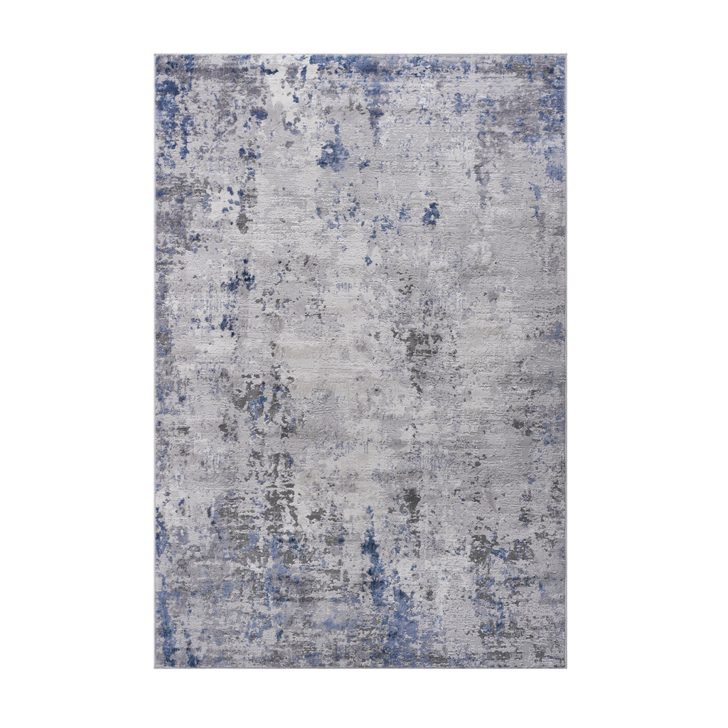 NAAR MARFI Collection 2X3 Silver / Blue / Abstract Doormat Rug
