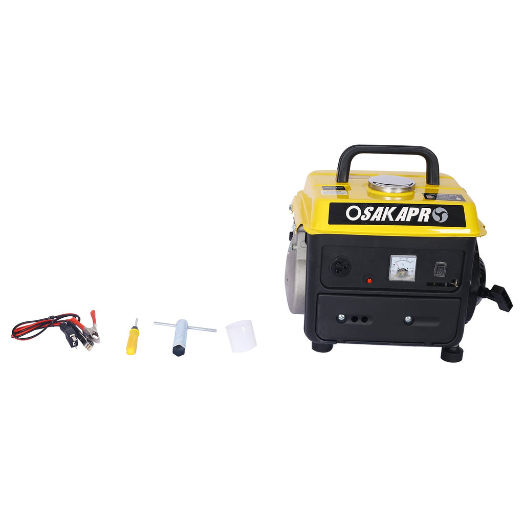 Portable Outdoor Generator Low Noise Gas Powered for Home Use Yellow Steel 14.60x12.20x13.80 Inches