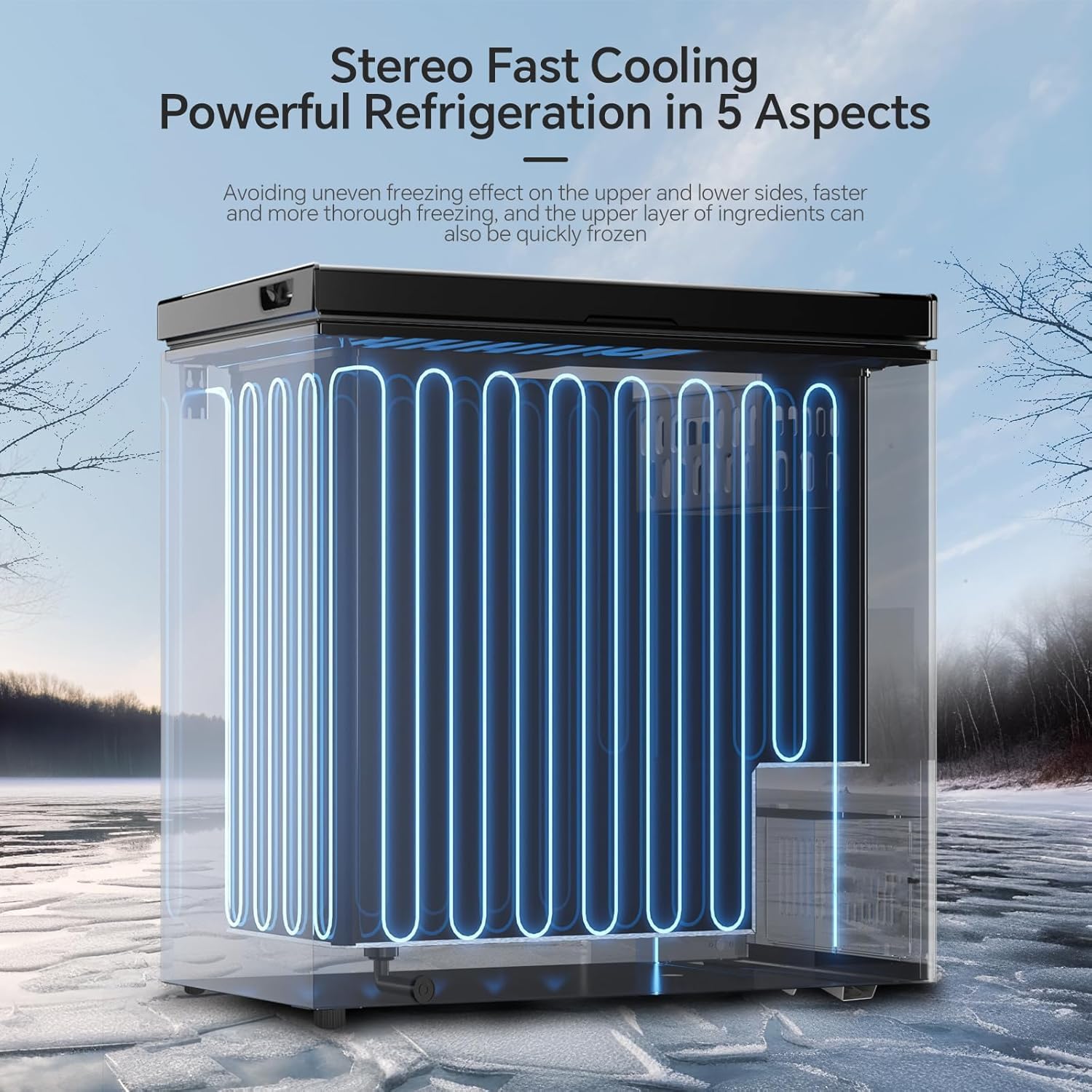 3.5 Cubic Feet Chest Freezer with 2 Removable Baskets D5897H