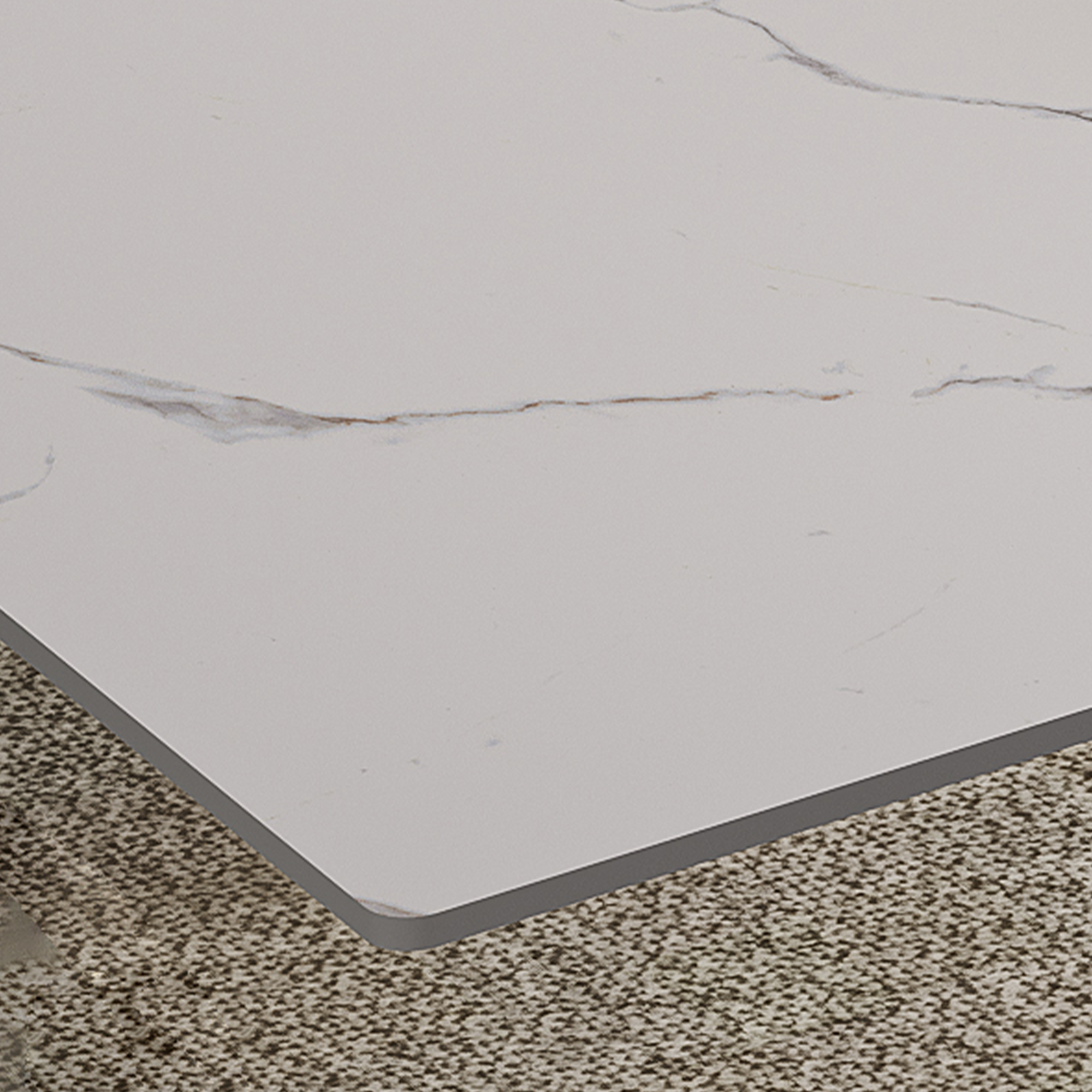 59-inch Modern rectangle Expandable Dining Table with Retractable Leaf, Sintered Stone Top & Black Carbon Steel X-Base, Sturdy 4-6 Person Table for Small Apartments, Kitchen, Dining Room