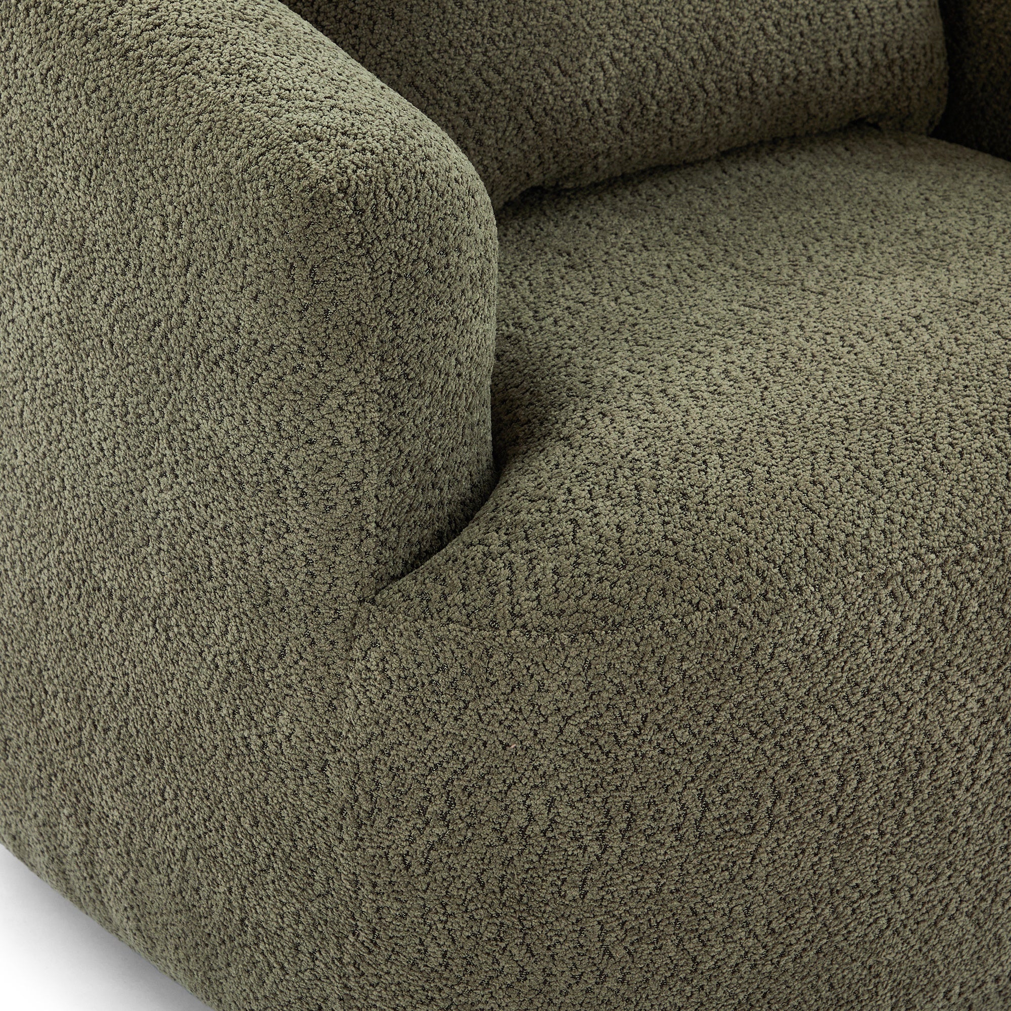 360° Swivel Chair, Chenille Upholstered Barrel Sofa Chair with Throw Pillow, Green, 38.2' for Living Room, Bedroom, Office