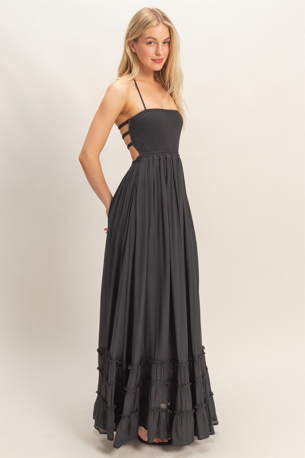 HYFVE Smocked Halter Maxi Dress