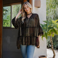 Young Threads Chic Overdyed Band Collar Jhabla Top