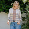 Young Threads Boho Chic: Tiered Patchwork Denim Cropped Shrug
