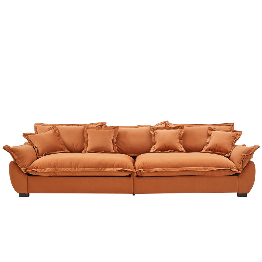 Modular Sectional Sofa, Sailing Design Sofa with Storage, Removable Backrest, Modern Deep Seat Sofa with Throw Pillows for Living Room Bedroom Apartment,Orange