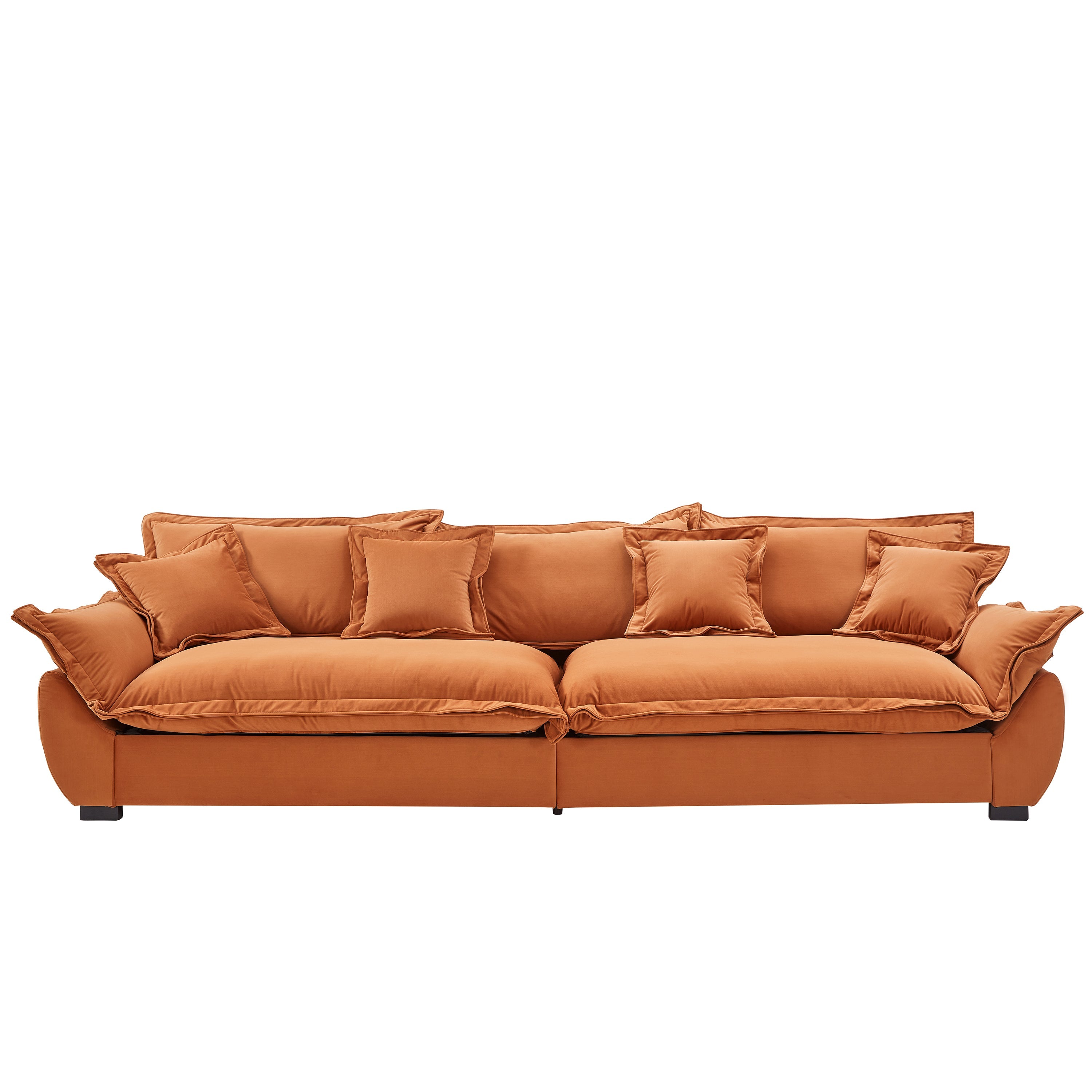 Modular Sectional Sofa, Sailing Design Sofa with Storage, Removable Backrest, Modern Deep Seat Sofa with Throw Pillows for Living Room Bedroom Apartment,Orange