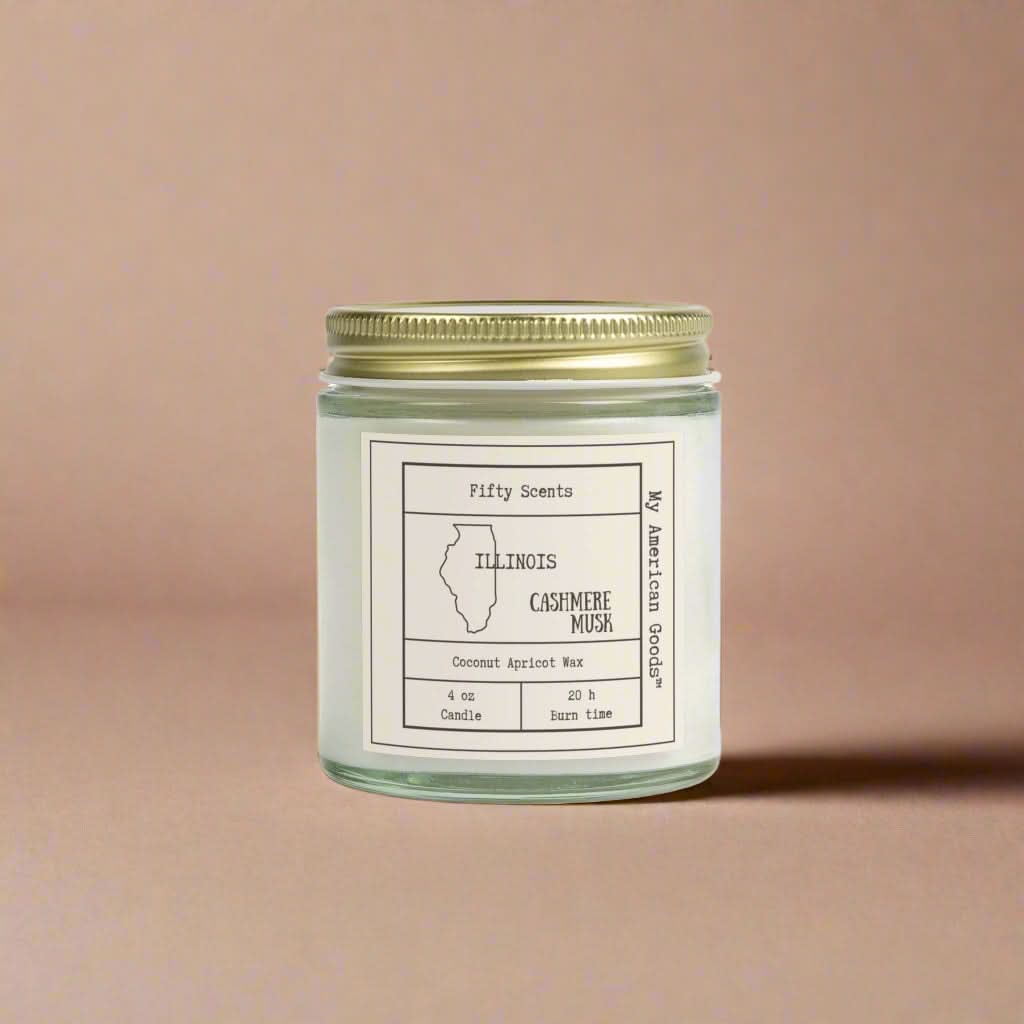 Illinois - Coconut Apricot Scented Candle | Cashmere Musk Aroma | Home Fragrance