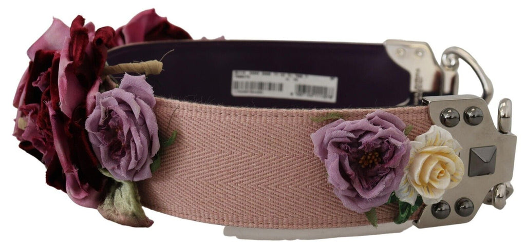 Dolce & Gabbana Multicolor Floral Appliques Metal Shoulder Strap