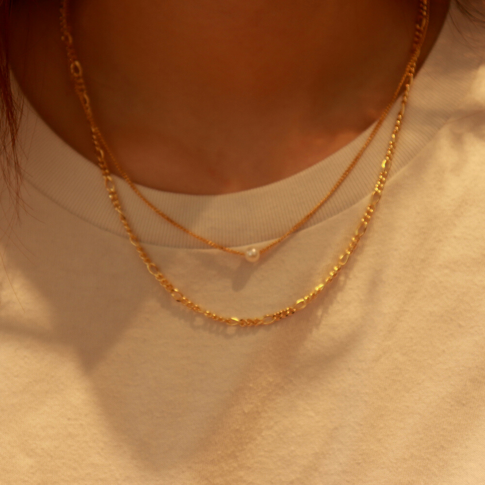 Amorette Chain Necklace, 18k Gold-Plated Vermeil, 50cm
