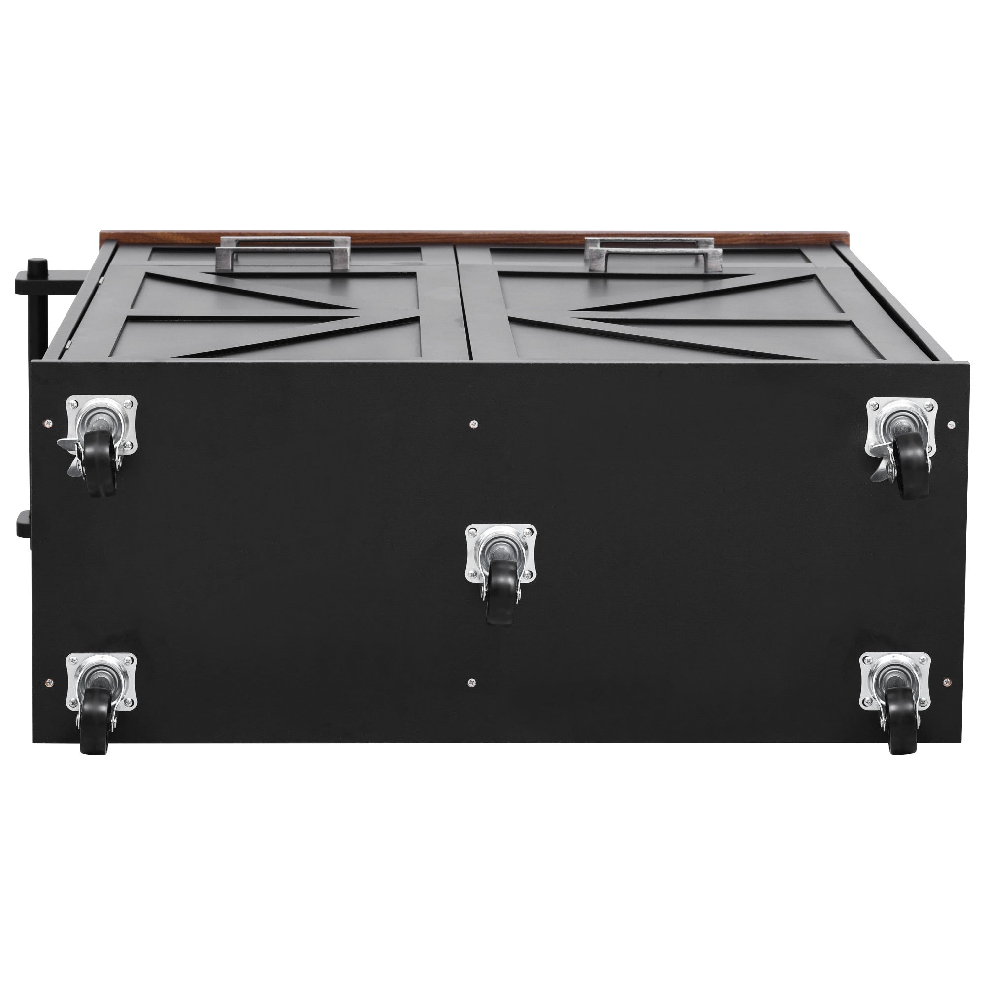 K&K 47.2' Farmhouse Kitchen Island with Drop Leaf, Kitchen Storage Island with Removable Side Racks, Two Drawers, Rolling Kitchen Cart on Wheels with Towel Rack, for Home, Kitchen, Dining Room, Black