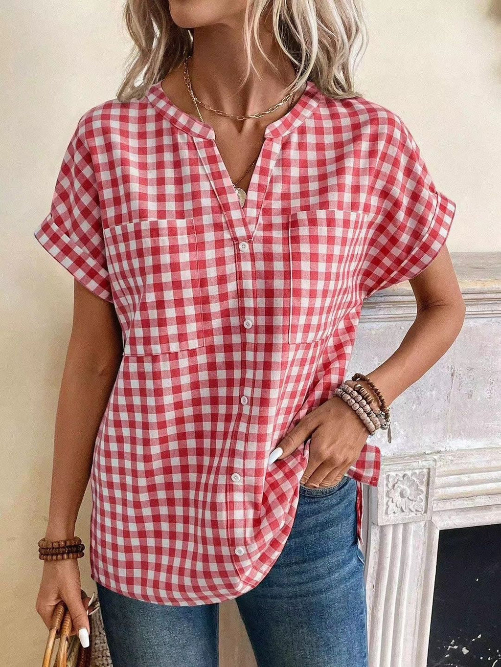 Miss Sparkling Gingham top