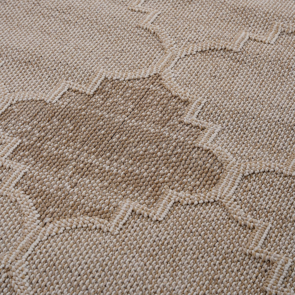 NAAR Guros Collection 2X8 Cream / Trellis Indoor / Outdoor Runner Rug