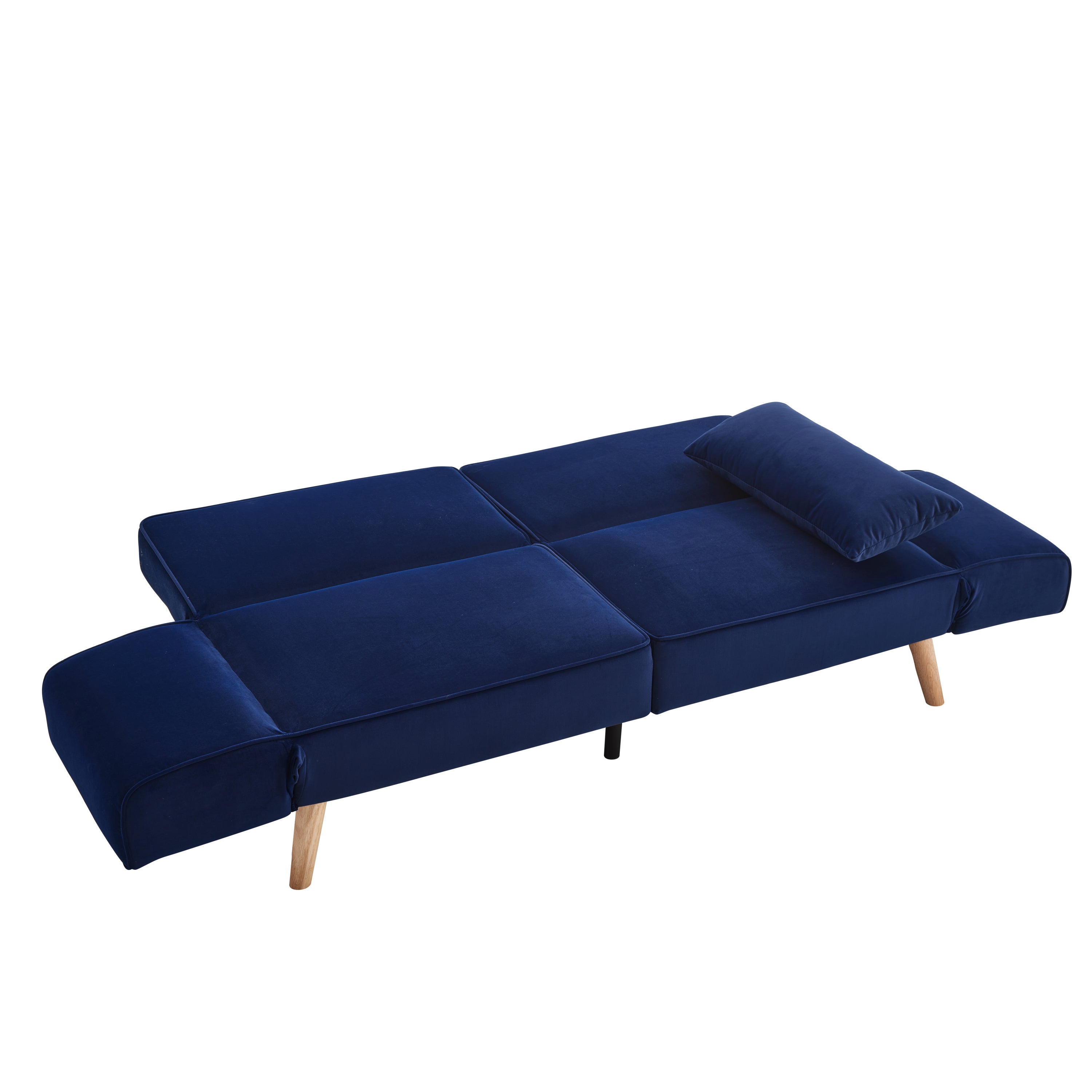 72.8''Futon Sofa Bed, Sleeper Sofa, Small Couch with Adjustable Armrests, Adjustable Recliner Sleeper Sofa Bed for Living Room, Bedroom, Apartment, Navy Blue