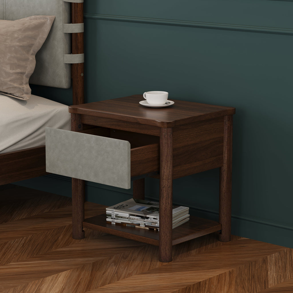 Modern Queen Bed Frame Set with 2 Nightstands, Light Gray Wood Platform Bed with Headboard and Matching Bedside Tables for Bedroom