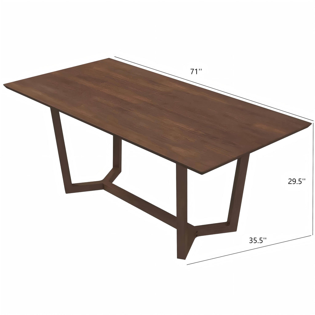 Marina  Solid Wood Dining Table In Brown