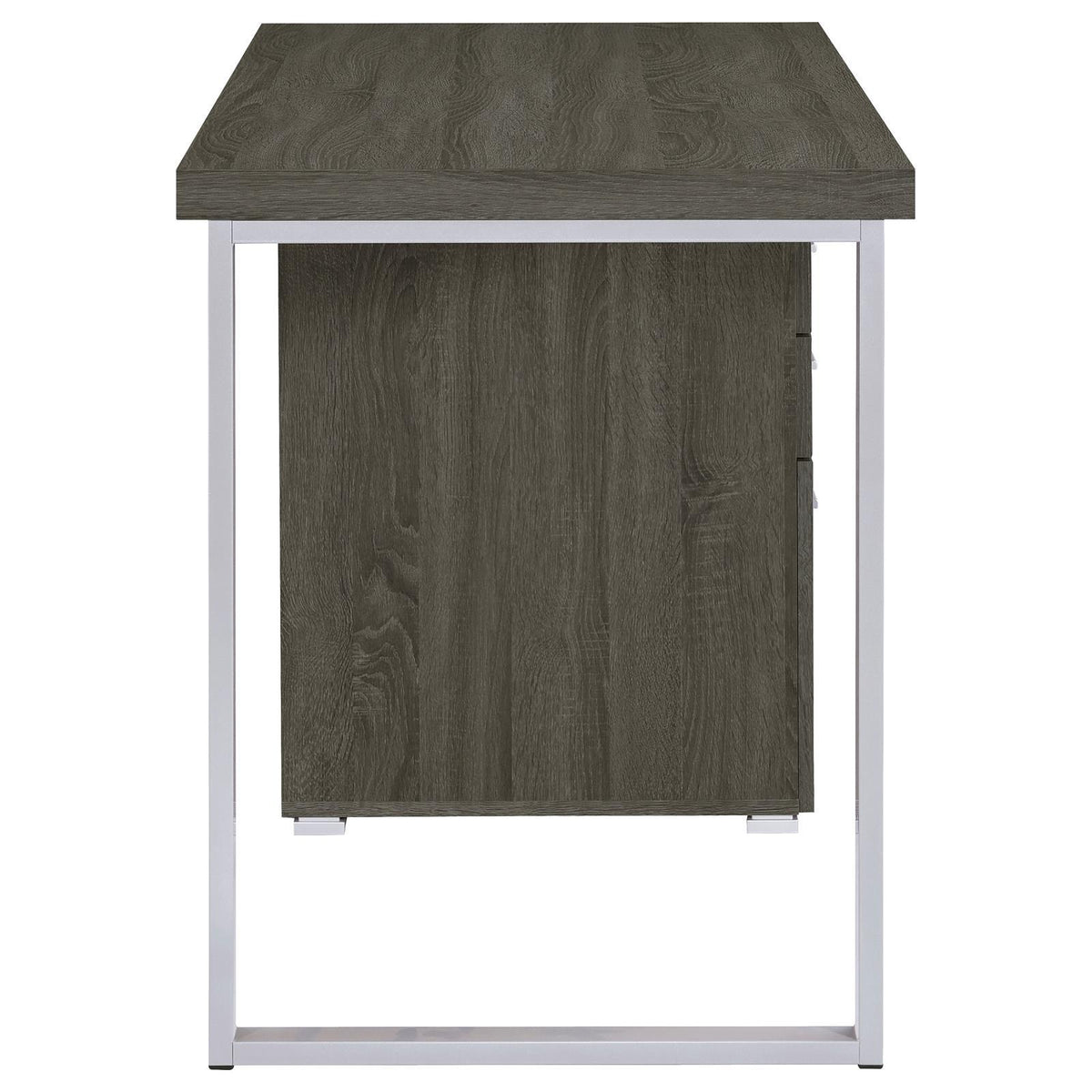 Weathered Grey 3-drawer Reversible Office Desk