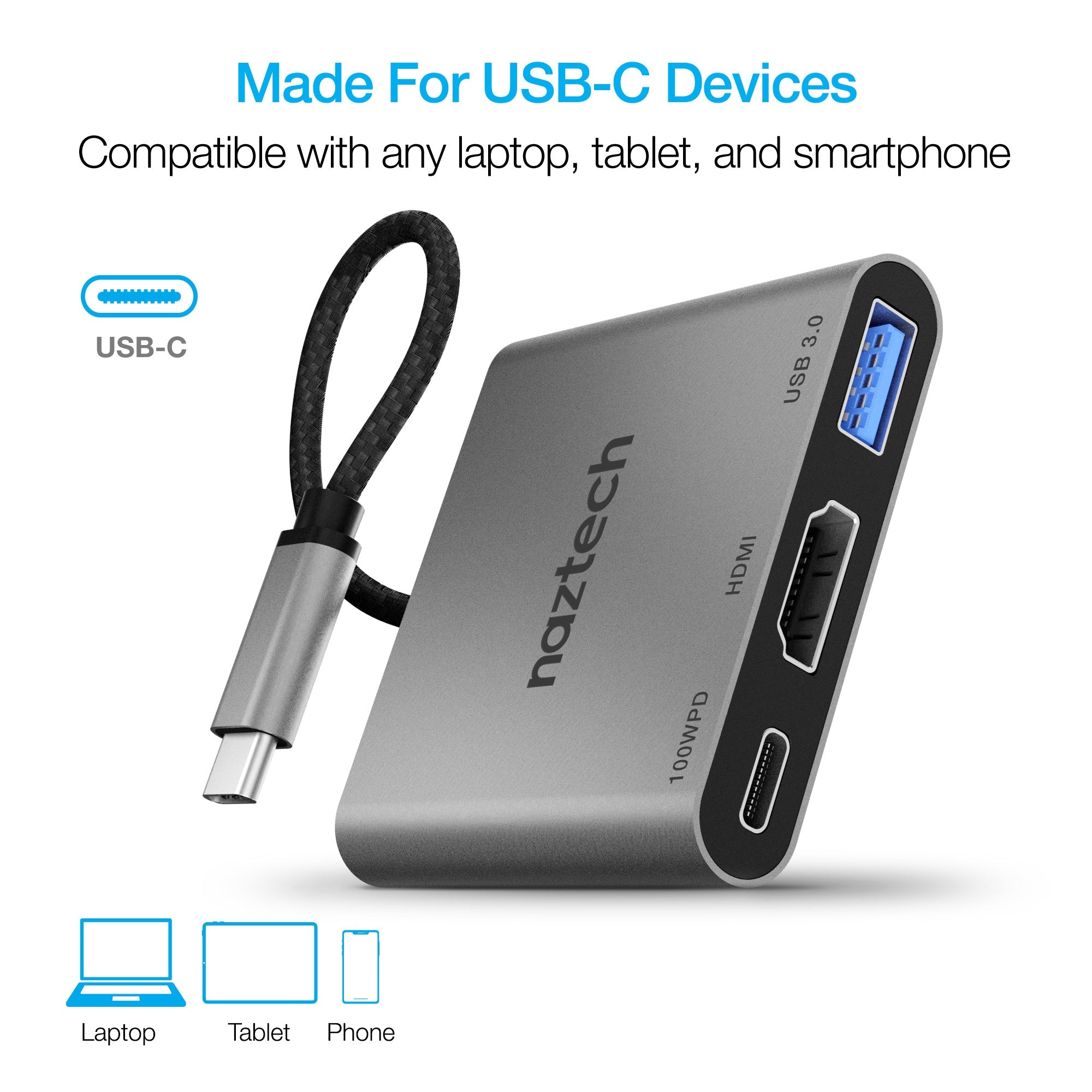 Naztech Portable MaxDrive 3100W Universal USB-C Hub