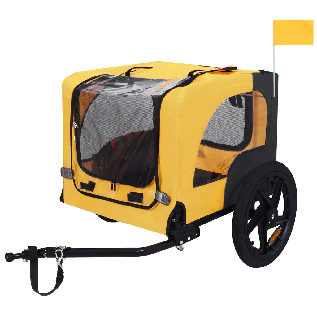 Pet Bike Trailer Dog Cart for Bicycle, Suitable for Small and Medium Pets, Easy Folding Cart Frame, Quick Release Wheel, Non-Slip Floor, Internal Leash