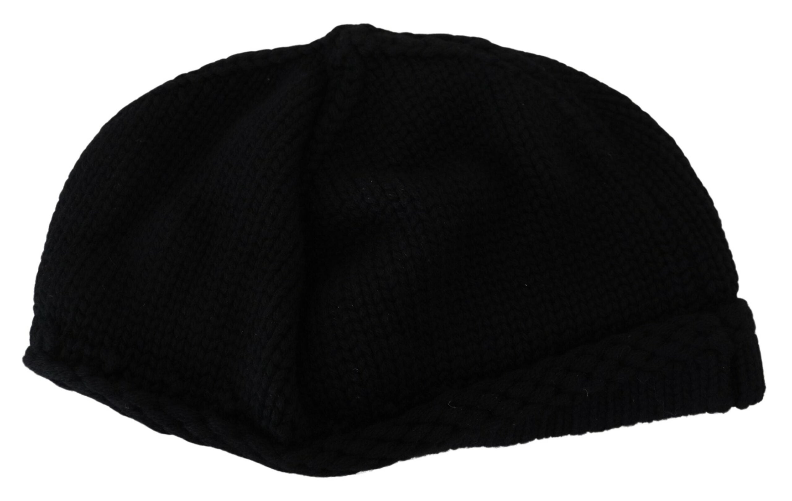 Dolce & Gabbana Black Virgin Wool Women Winter Beanie Cap Hat