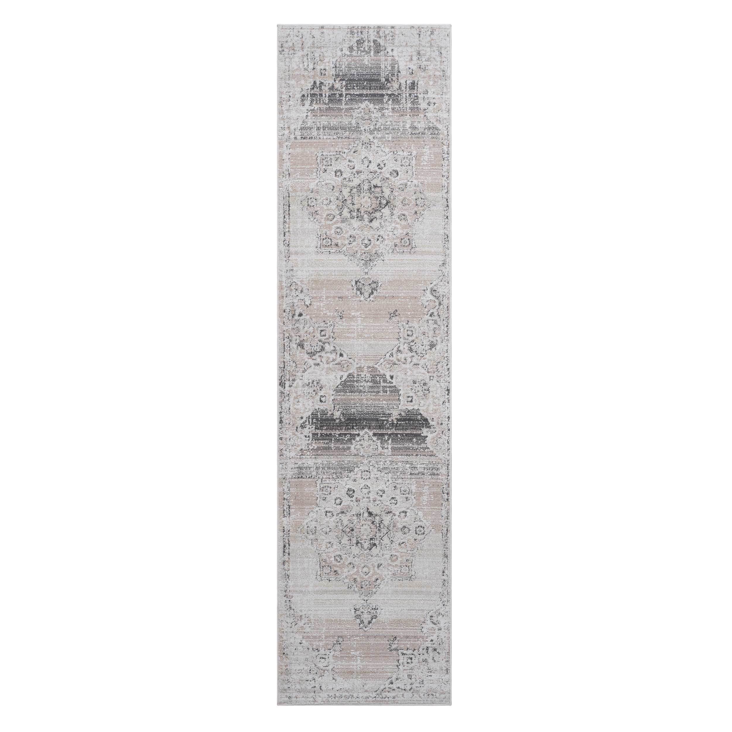 NAAR PAYAS Collection 2X8 Cream / Beige / Medallion Runner Rug