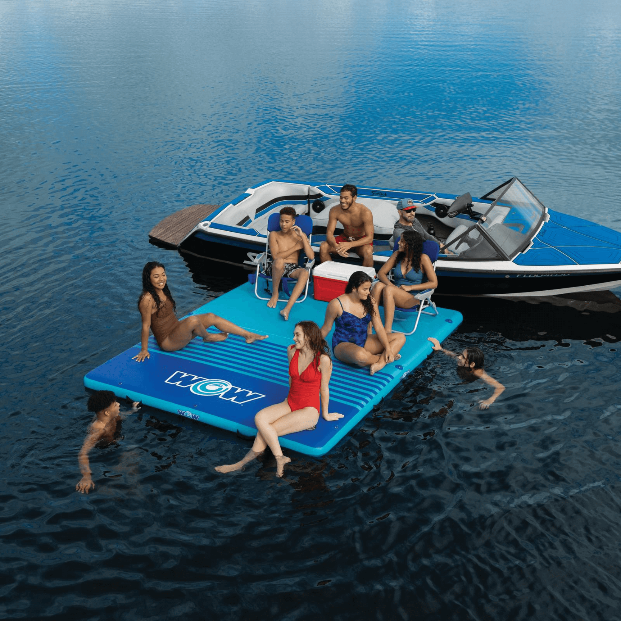 WOW Watersports 8'x5'x6" Drop Stitch Vacation Station Dock w 4 Handles